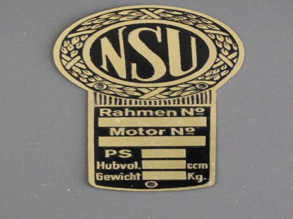 Typenschild NSU OSL