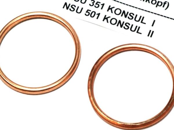 2x (1Paar) Krümmer Dichtung Kupferring für NSU 351, 501, 601 OSL KONSUL I, II – Bild 5